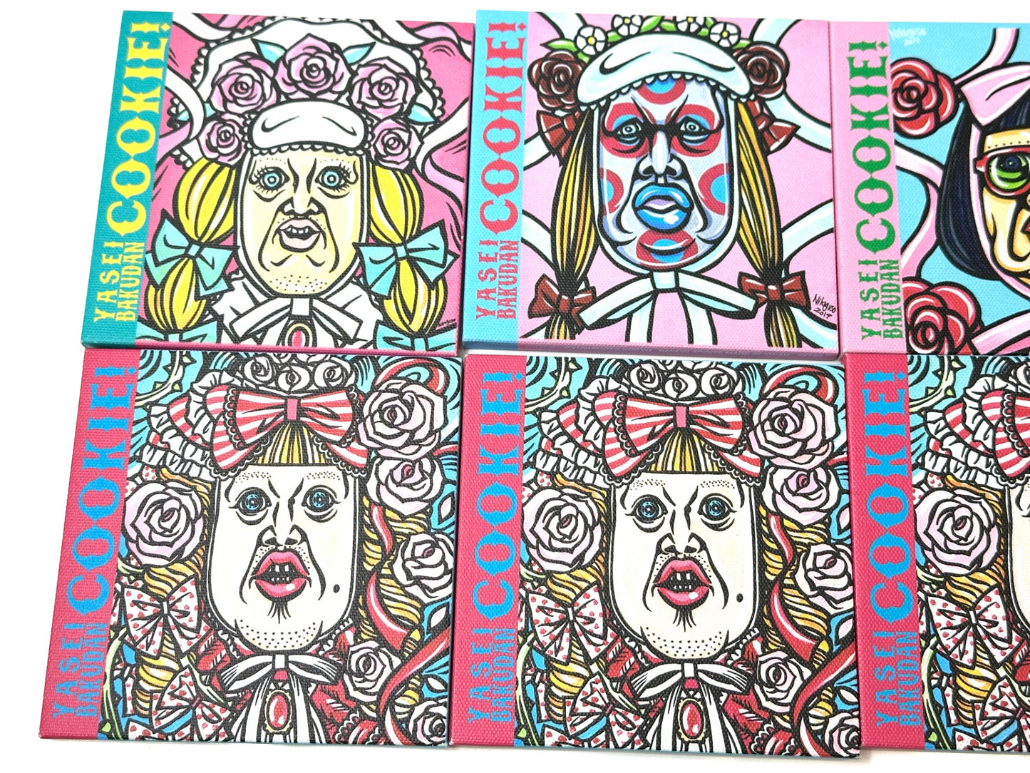 現状品 一番くじ 野性爆弾くっきー!未来コレクション F賞 ⼄⼥画♡キャンバスボード 5種8個セット 2/16