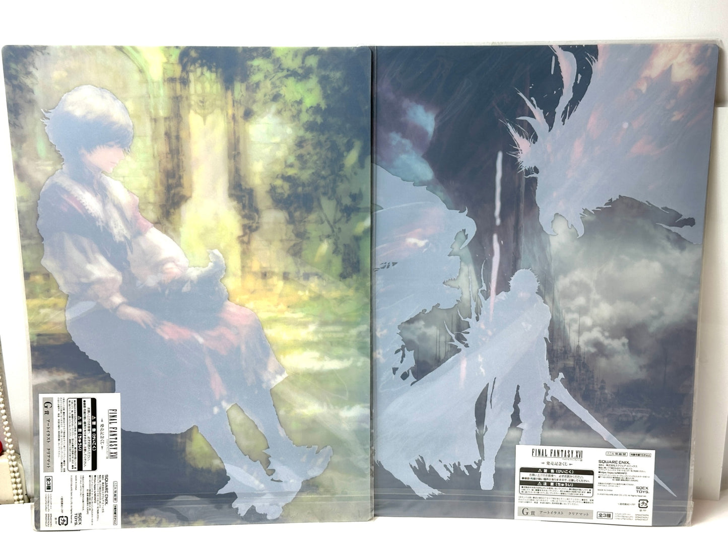 ファイナルファンタジーXIV 発売記念くじ G賞 アートイラスト クリアマット 2種セット クライヴ ジョシュア SQUARE ENIX 9/4