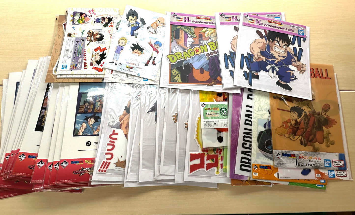 一番くじ ドラゴンボール まとめセット ダイスカットビジュアルボード/ステッカー クリアポスター ビジュアルシート BANDAI 8/29