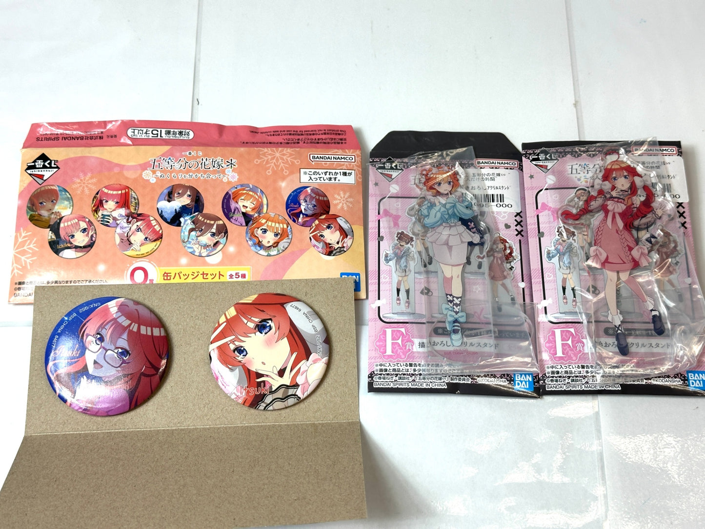 開封済み・未使用品 一番くじ 五等分の花嫁 まとめセット アートコレクション 描き下ろし イラストボード 福笑い&トラベルステッカーセット 他 10/10