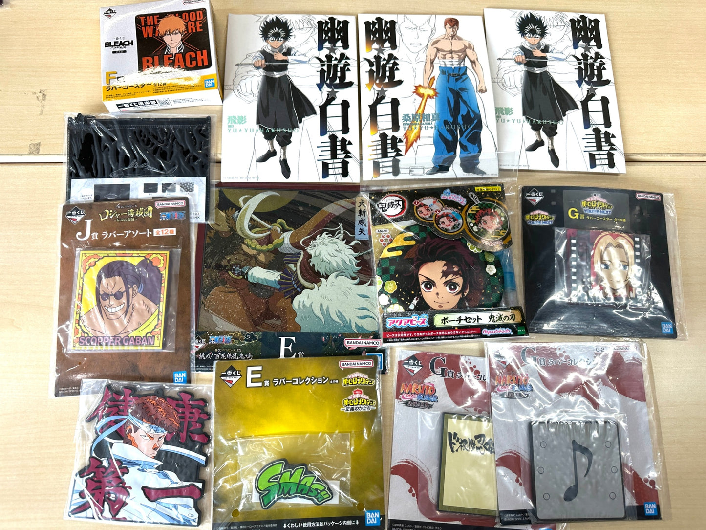 新品・中古混在 男子 男 アニメキャラ グッズまとめセット 一番くじ ヒロアカ ワンピース ハイキュー 幽遊白書 ダンダダン NARUTO ジョジョ 他 B 8/21