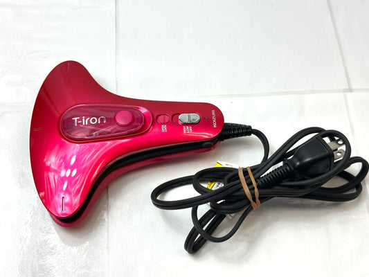 動作品 KOIZUMI コイズミ ポータブルスチームアイロン T-iron KAS-3010 ピンク ハンガーショット機能付き 9/20