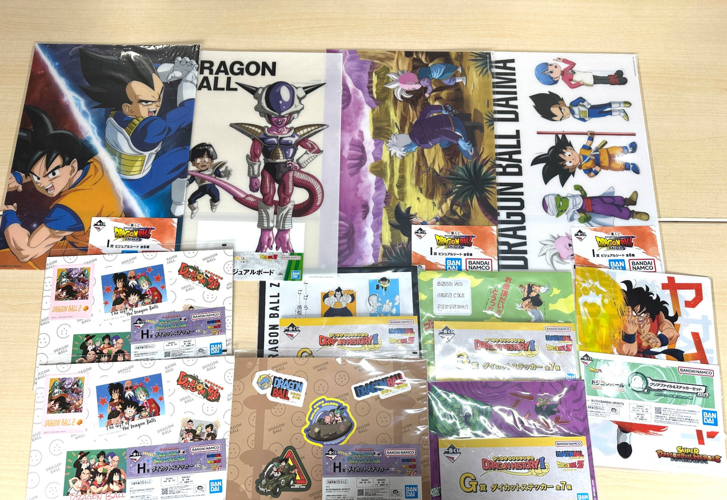 一番くじ ドラゴンボール まとめセット ダイスカットビジュアルボード/ステッカー クリアポスター ビジュアルシート BANDAI 8/29