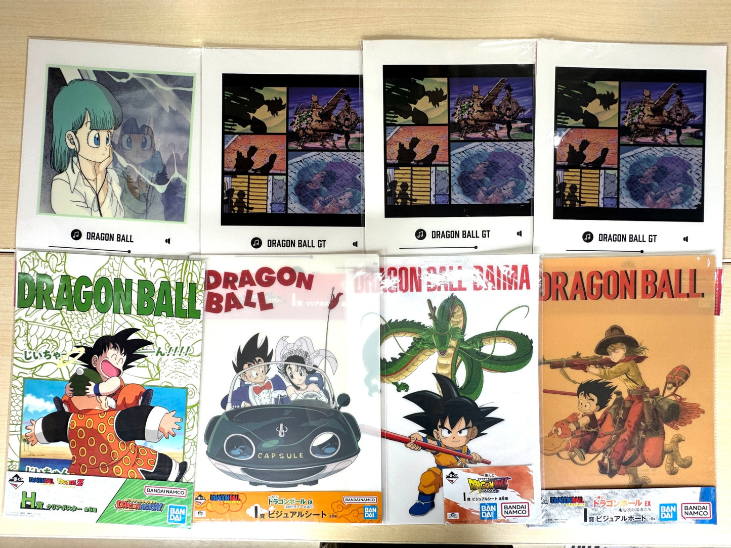 一番くじ ドラゴンボール まとめセット ダイスカットビジュアルボード/ステッカー クリアポスター ビジュアルシート BANDAI 8/29