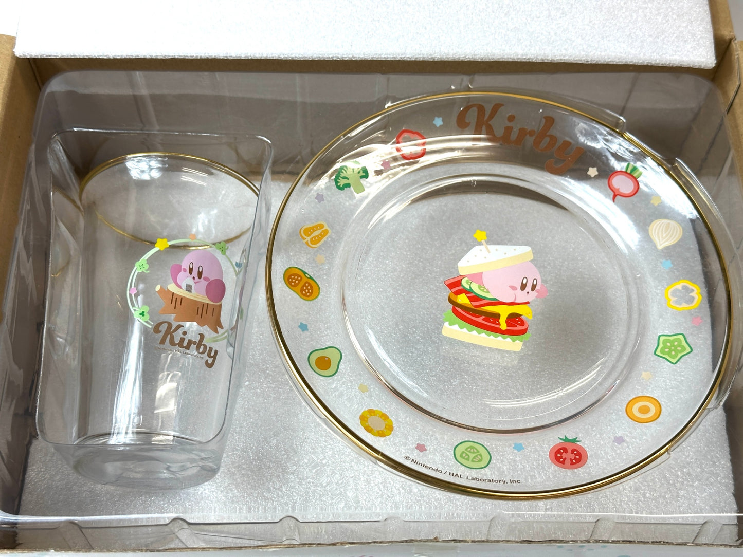 SK JAPAN エスケイジャパン Kirby カービィ 金縁 クリア食器セット 10/7