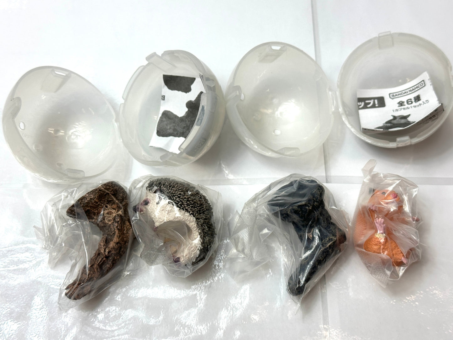 いきもの大図鑑 指まきコレクション 小動物 7個セット フクロモモンガ ハムスター BANDAI ガシャポン フィギュア 8/22
