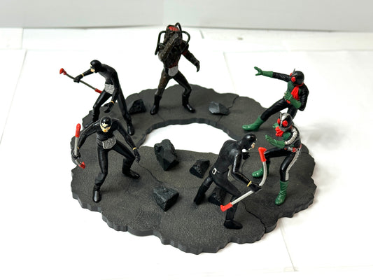 バンプレスト 現状品 ポケット一番くじ 仮面ライダー ジオラマフィギュア ショッカー戦闘員 仮面ライダー1号2号 マグマ怪人ゴースター 10/14