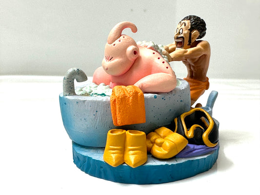 ㉓現状品 メガハウス ドラカプ ドラゴンボールカプセルR 驚愕の魔人ブウ編 魔人ブウ＆ミスター・サタン 背中流しver.お風呂 フィギュア 3/11
