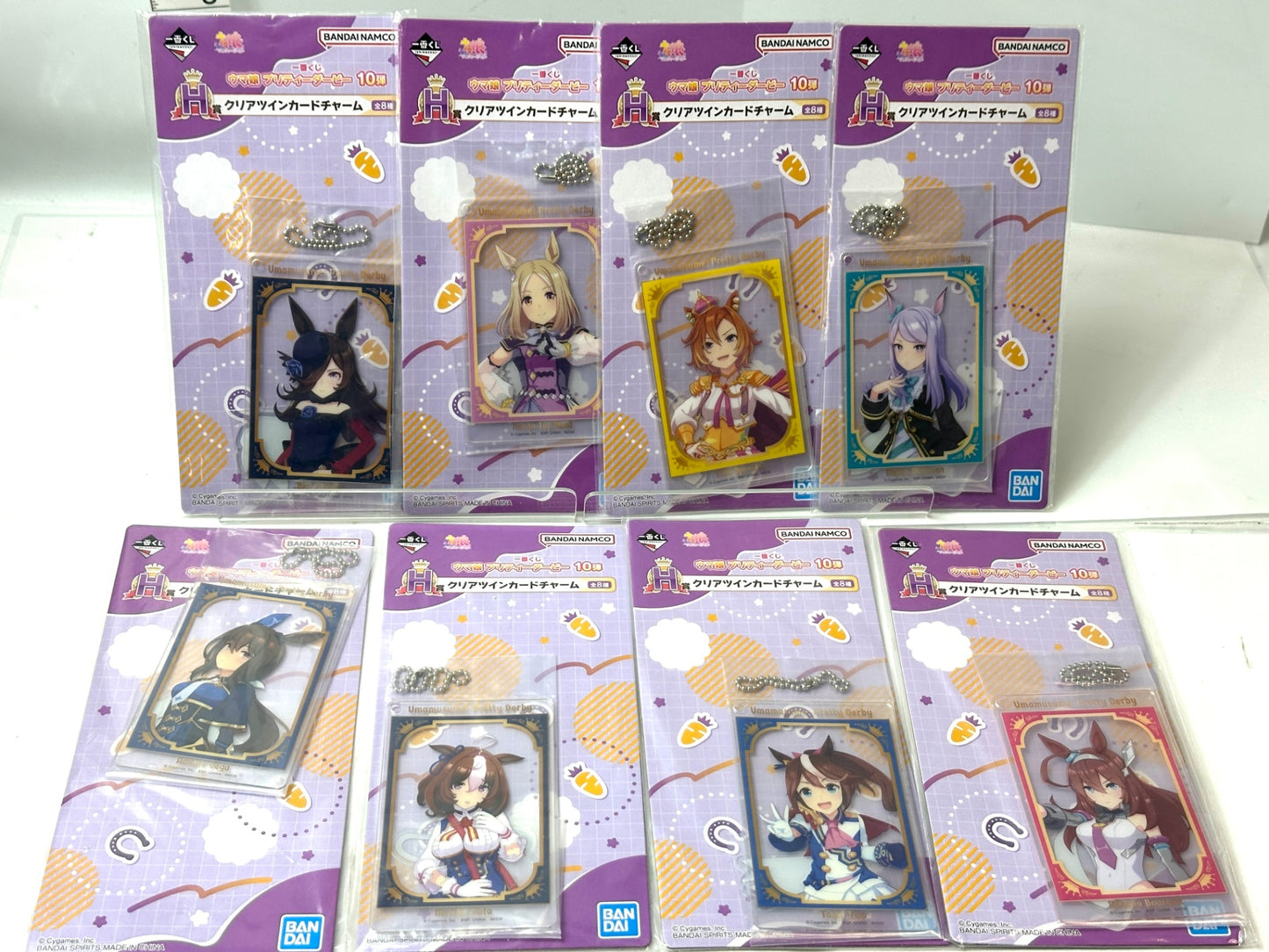 一番くじ ウマ娘 プリティーダービー 10弾 H賞 クリアツインカードチャーム 全8種 コンプリートセット 11/10