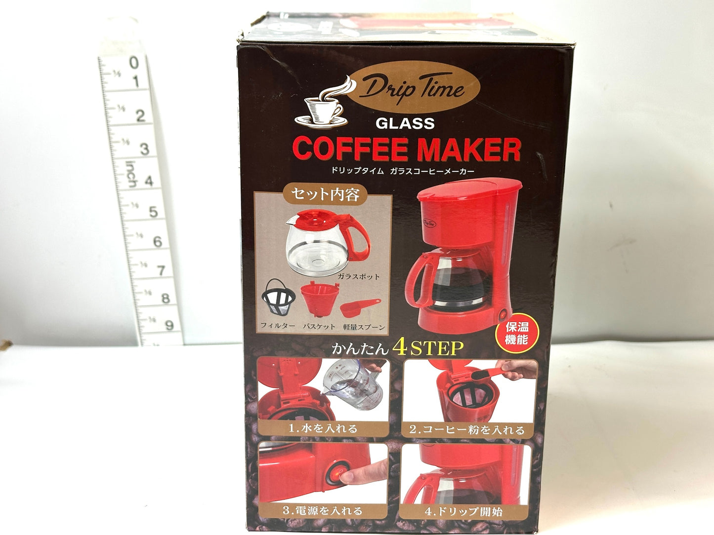 ピーナッツ・クラブ ドリップタイム ガラス コーヒーメーカー（レッド）容量: 約600ml 4/9