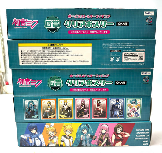 Furyu フリューくじ 初音ミク G賞 ヌードルストッパーフィギュア クリアポスター 5個セット 8/26