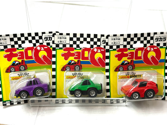 タカラ チョロＱ HG 日産 スカイライン GT-R ケンメリ赤 R8 ターボ 緑 ハコスカ パープル 3個セット 日本製 ミニカー 11/27