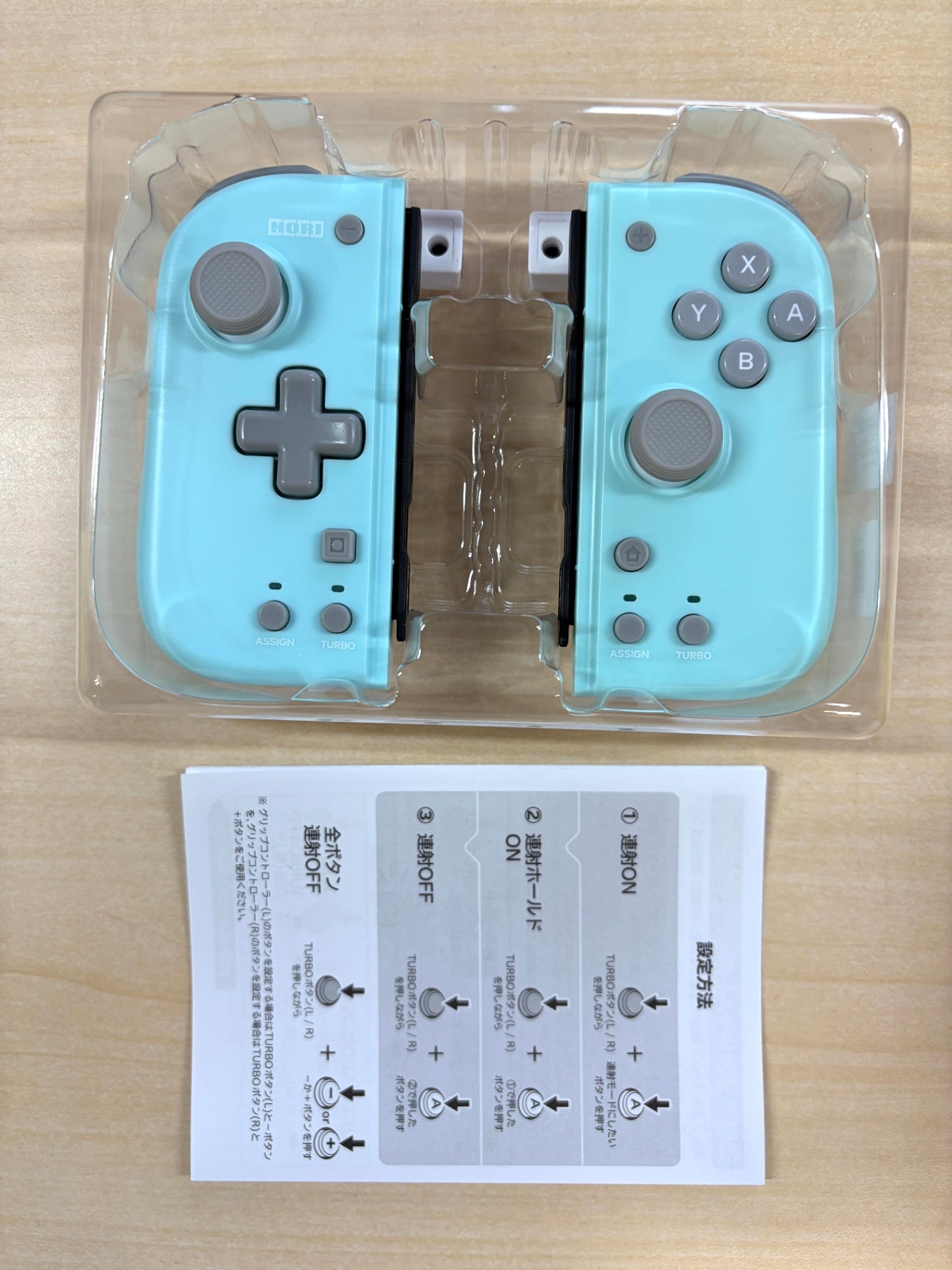 【任天堂ライセンス商品】グリップコントローラー Fit for Nintendo Switch　MINT GREEN×WHITE【Nintendo Switch対応】