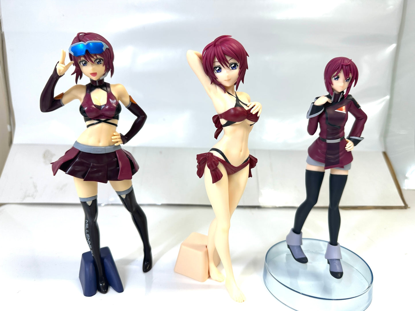 現状品 機動戦士ガンダムSEED FREEDOM ルナマリア・ホーク フィギュア 3体セット レーシングver. 水着 制服 6/11