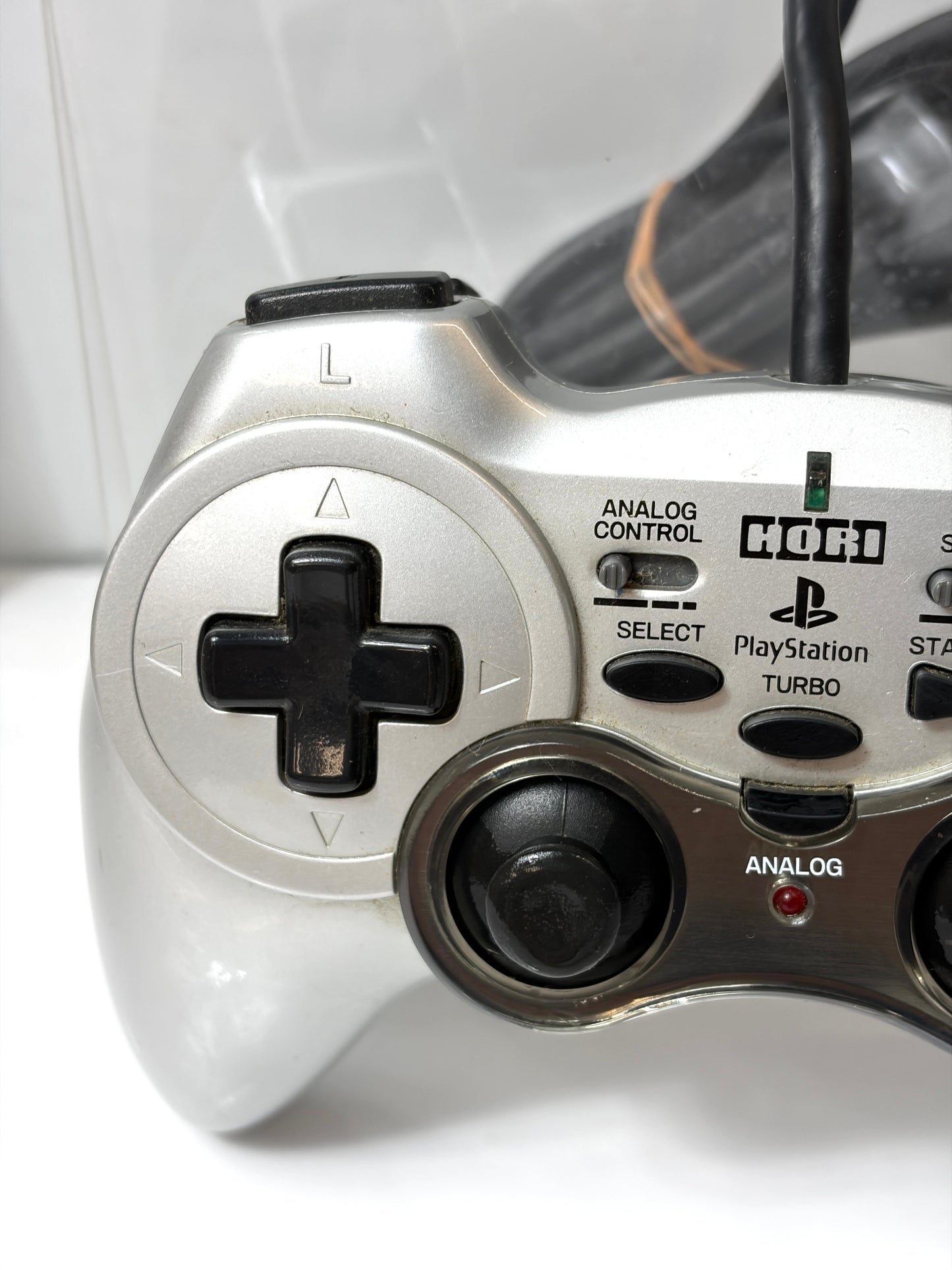 【PS/PS2】HORI ホリパッド シルバー 有線コントローラー 連射機能 アナログ