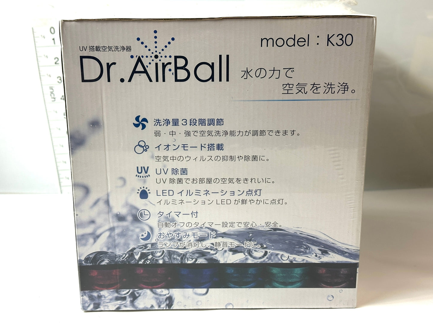 SIS UV搭載空気洗浄器 Dr.AirBall (型番:K30) タンク容量 1.5L UV除菌 アロマ対応 イオンモード搭載 LEDライト点灯 4/9