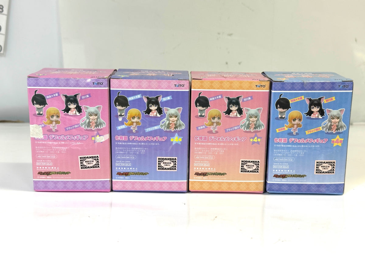 TAITO タイトー 化物語 デフォルメフィギュア 全4種 コンプリートセット 羽川翼 ブラック羽川 忍野忍 阿良々木暦 9/22