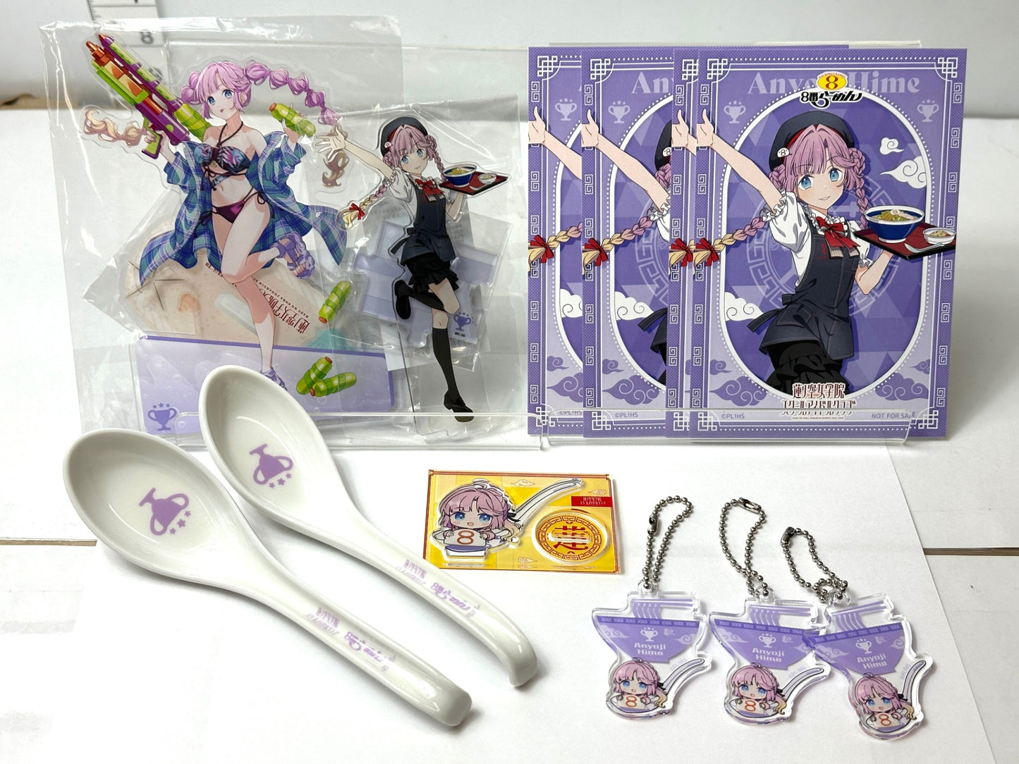 蓮ノ空女学院 スクールアイドルクラブ 8番らーめん コラボ 安養寺姫芽 まとめセット アクリルスタンド アクスタ ポストカード アクリルキーチェーン レンゲ 12/11