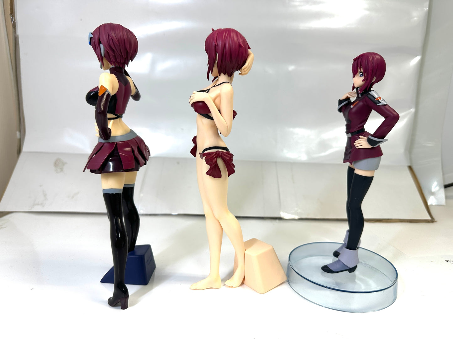 現状品 機動戦士ガンダムSEED FREEDOM ルナマリア・ホーク フィギュア 3体セット レーシングver. 水着 制服 6/11