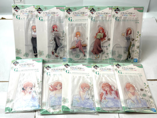 一番くじ 五等分の花嫁 五つ子ハネムーン‼ G賞 メモリアルアクリルスタンド 全10種コンプリートセット中野一花/二乃/三玖/四葉/五月 12/4