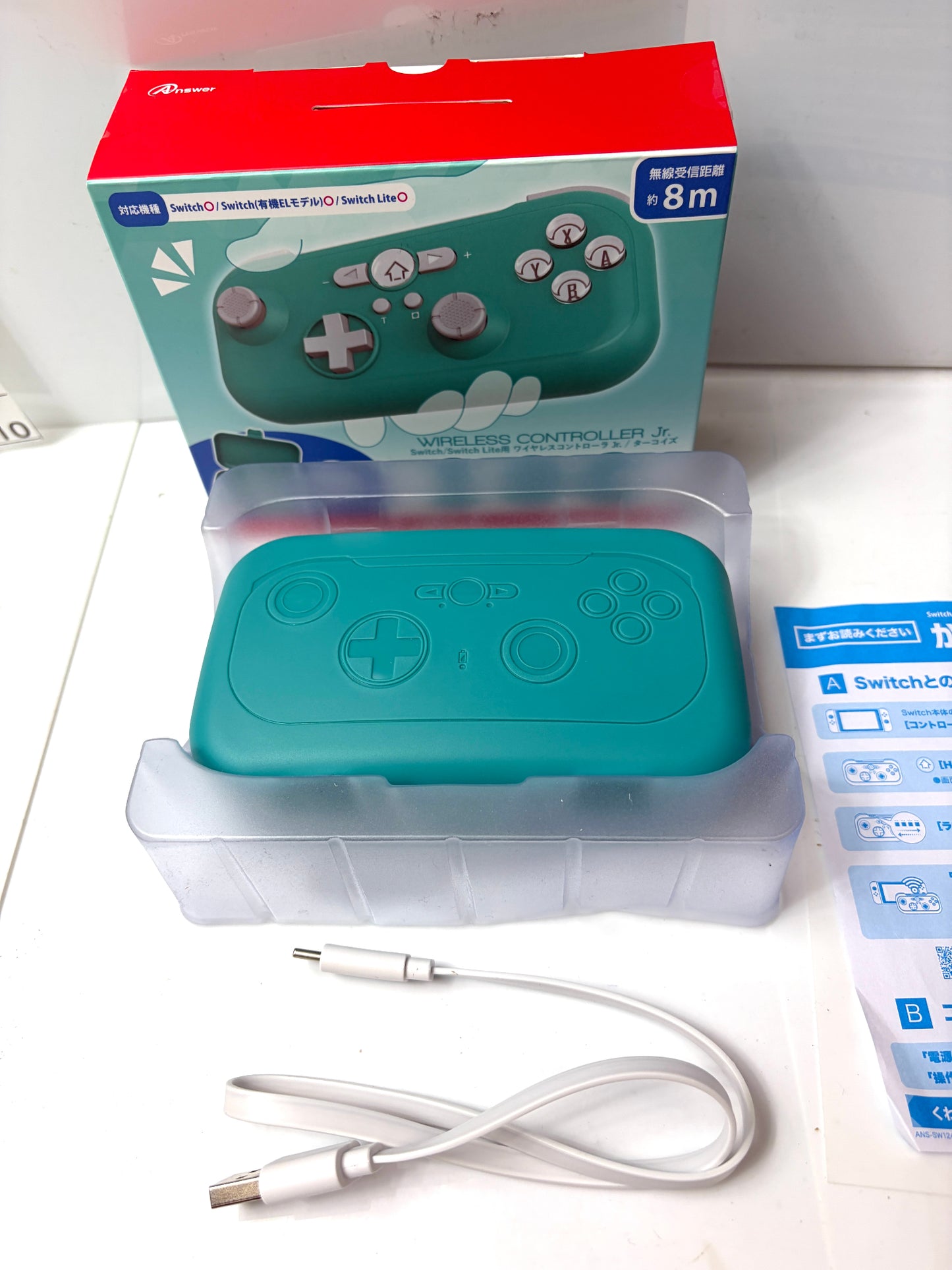 Answer Switch 互換 ワイヤレス コントローラー Jr. 収納ケース付き グリーン