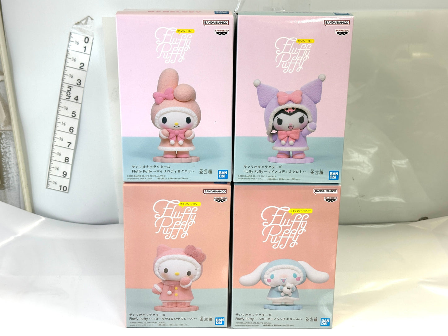 BANPRESTO バンプレスト サンリオキャラクターズ Fluffy Puffy マイメロディ＆クロミ ハローキティ＆シナモロール 4個セット フィギュア 7/13
