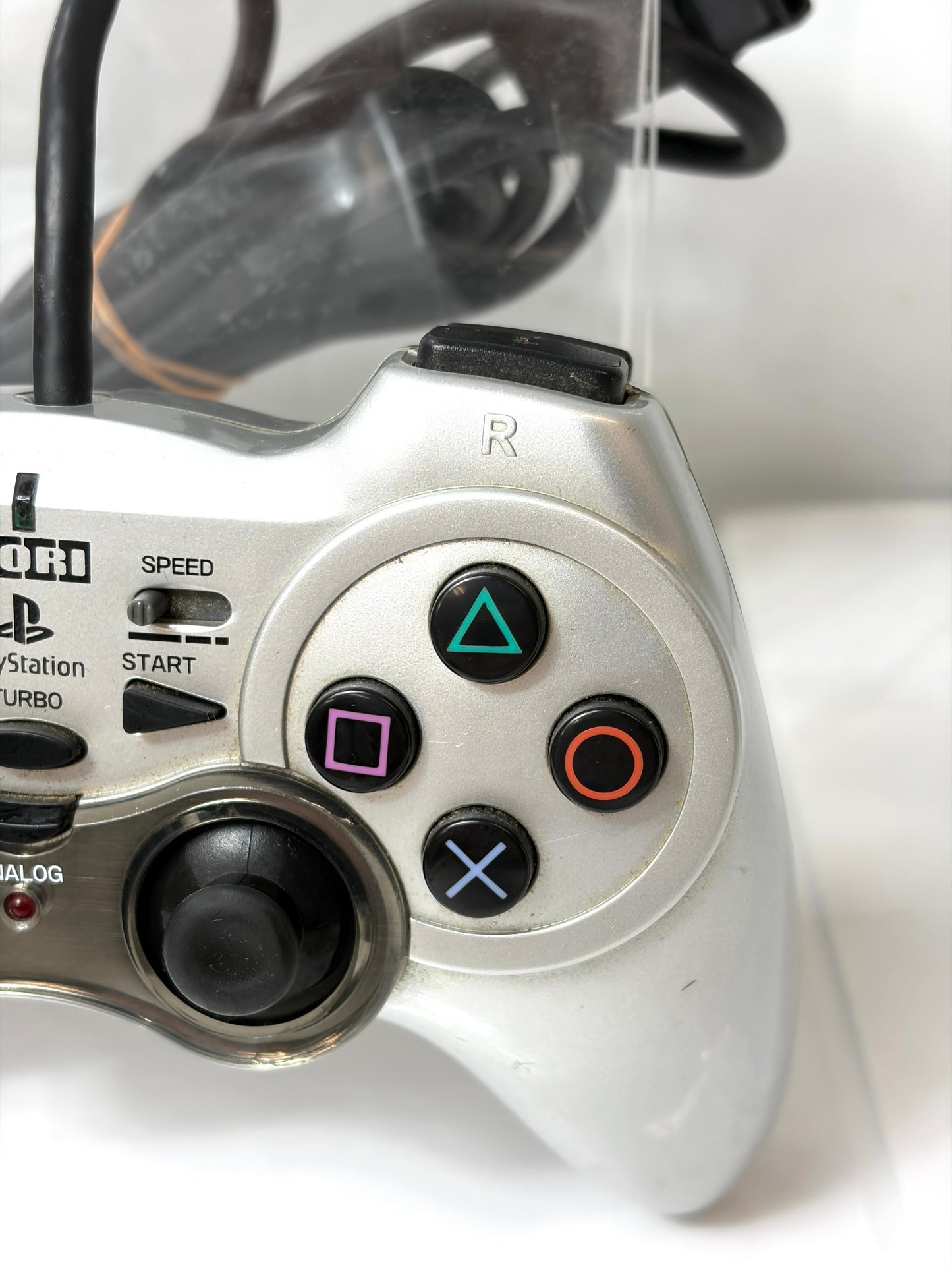 【PS/PS2】HORI ホリパッド シルバー 有線コントローラー 連射機能 アナログ