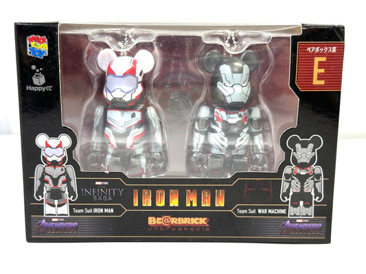 Happyくじ MARVEL Infinity SAGA「IRON MAN」ペアボックス賞 E賞「BE@RBRICK 2体セット チームスーツ アイアンマン ＆ ウォーマシン フィギュア 8/28