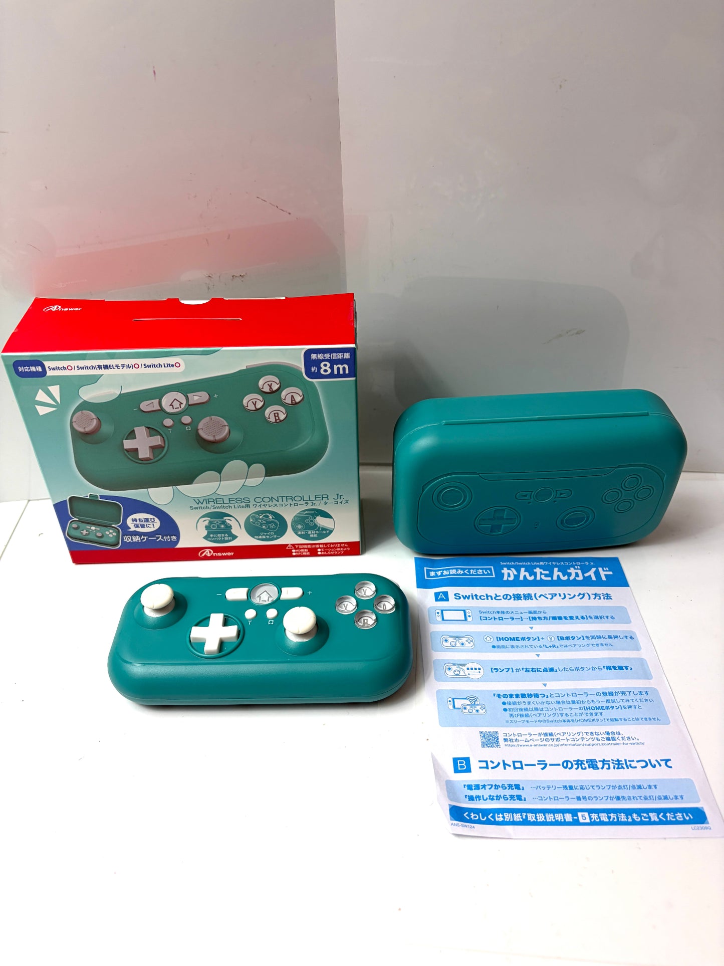 Answer Switch 互換 ワイヤレス コントローラー Jr. 収納ケース付き グリーン