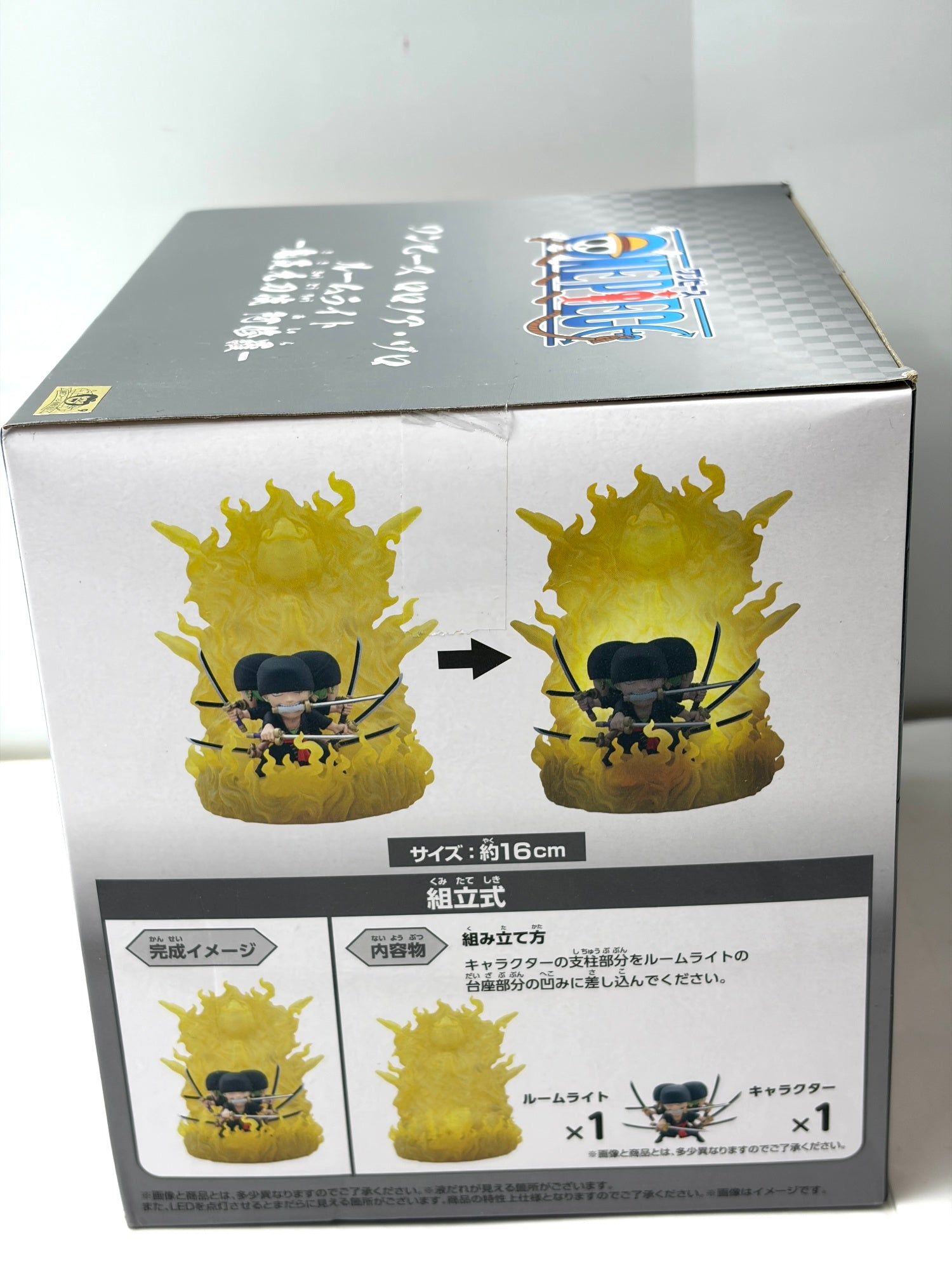 ワンピース ゾロ ルームライト NARUTO 提灯型ライト 2点セット バンプレスト ワンピース ロロノア・ゾロ ルームライト-鬼気九刀流