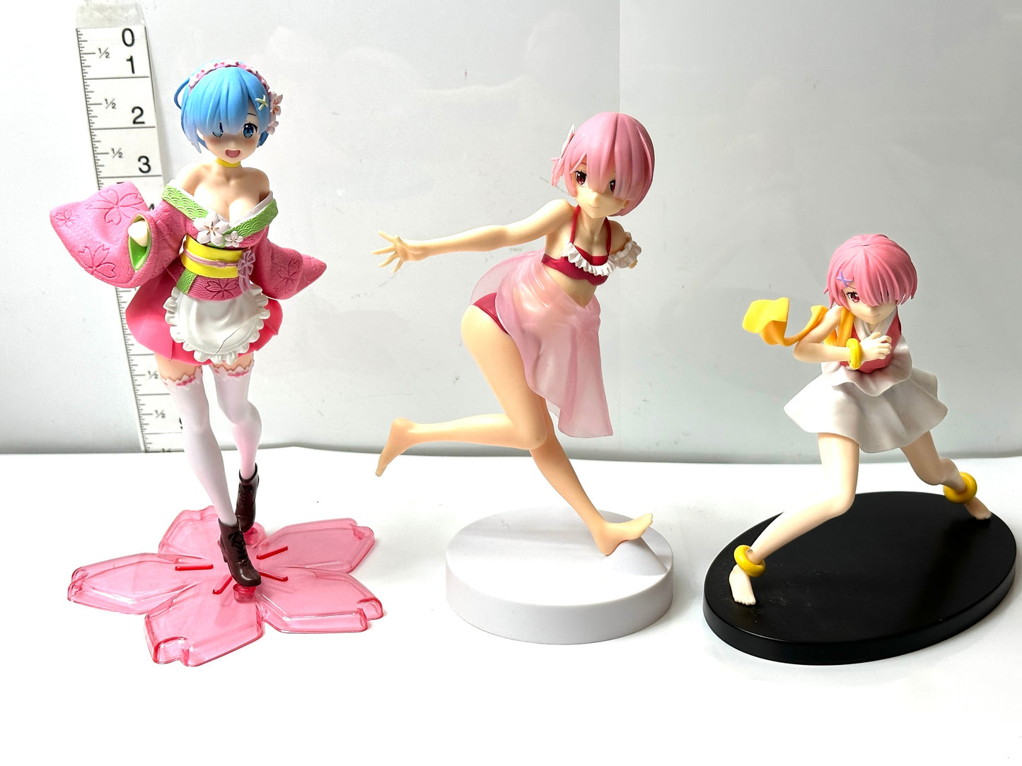 ジャンク Re:ゼロから始める異世界生活 レム ラム フィギュア オリジナル桜イメージ ver. Celestial vivi 水着 1/16
