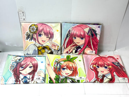 きゃらっとくじ 五等分の花嫁 LIVE マフラータオル 5枚セット F〜J賞中野一花 二乃 三玖 四葉 五月 10/1
