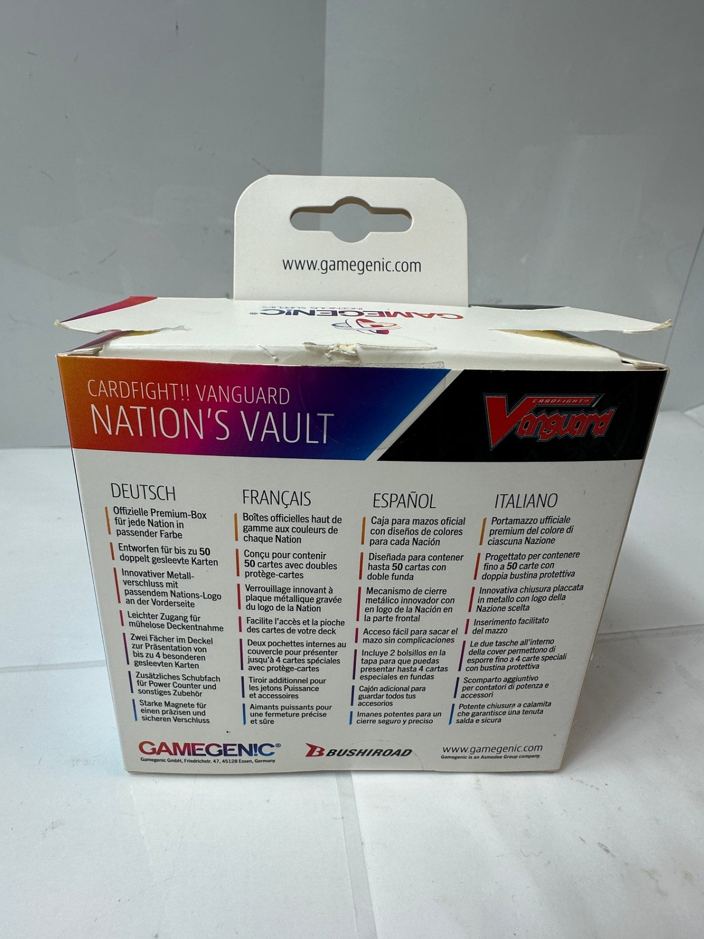 【店舗買取品】　外箱傷み有り　GameGenic カードデッキボックス – デッキボックス:カードファイト ヴァンガード ネイションズボールト ドラゴンエンパイア (50枚) – 丈夫で頑丈なカード収納 – カードファイト!! ヴァンガード対応