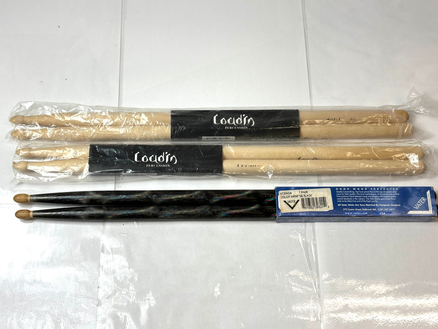 ドラムスティック 3組セット Loudin ラウディン DS-400/5B VATER ベーター VCBK5A 未使用品ですが保管時の小キズ、汚れあり 9/24