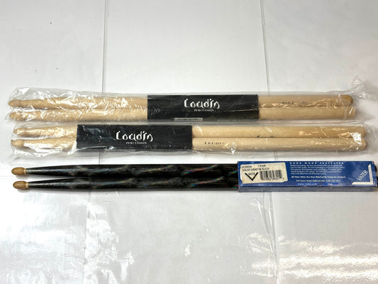 ドラムスティック 3組セット Loudin ラウディン DS-400/5B VATER ベーター VCBK5A 未使用品ですが保管時の小キズ、汚れあり 9/24