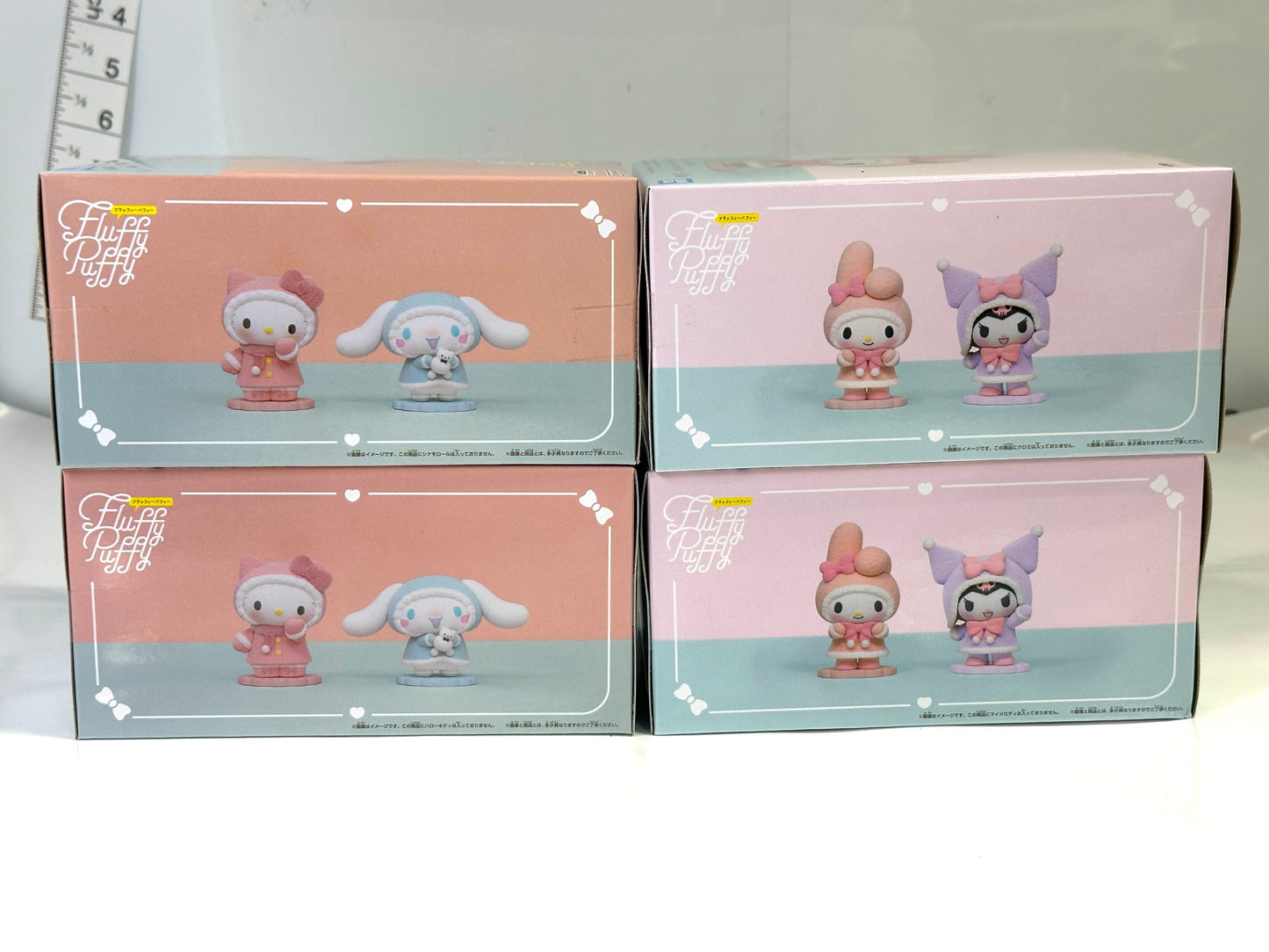 BANPRESTO バンプレスト サンリオキャラクターズ Fluffy Puffy マイメロディ＆クロミ ハローキティ＆シナモロール 4個セット フィギュア 7/13