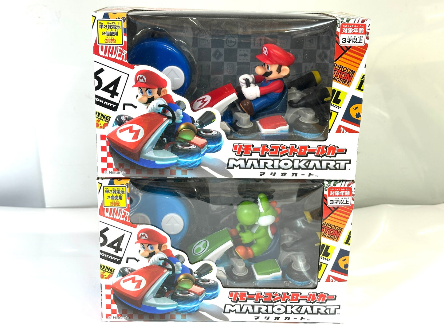 ムラオカ リモートコントロールカー マリオカート マリオ＆ヨッシー 2個セット 有線式 ミニラジコン 8/13