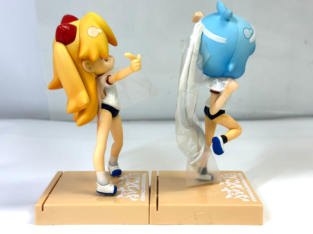 現状品 バンプレスト ぷちえう゛ぁ EVANGELION＠SCHOOL COLLECTION 3 アスカ・ラングレー 綾波レイ 2体セット フィギュア 体操服 9/3