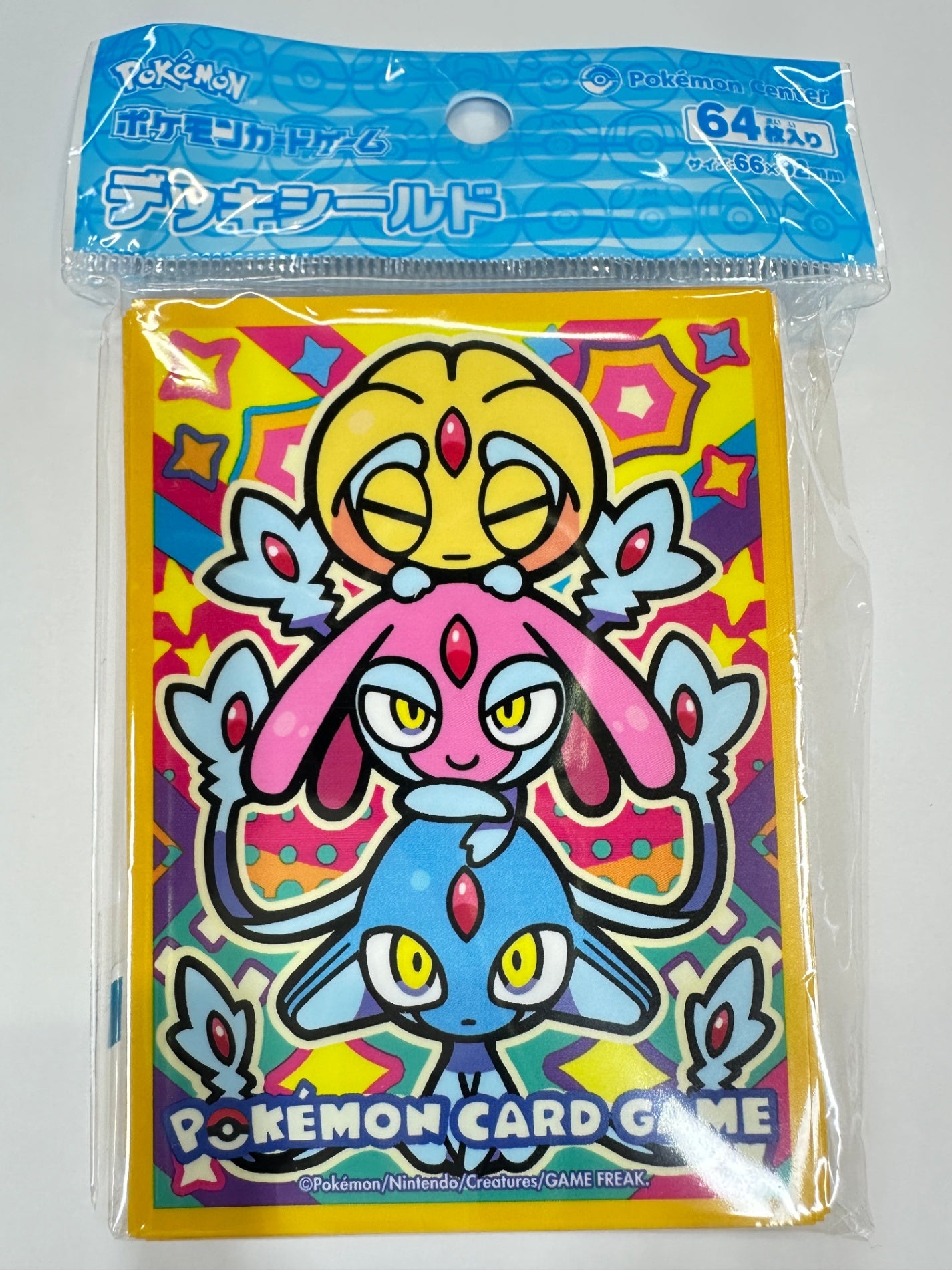 ポケモンセンターオリジナル ポケモンカードゲーム デッキシールド カラフルトリプル ユクシー＆エムリット＆アグノム