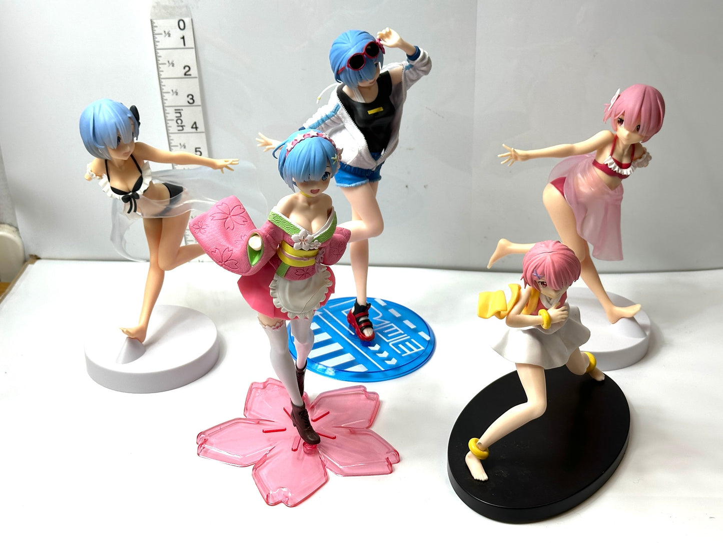 ジャンク Re:ゼロから始める異世界生活 レム ラム フィギュア オリジナル桜イメージ ver. Celestial vivi 水着 1/16