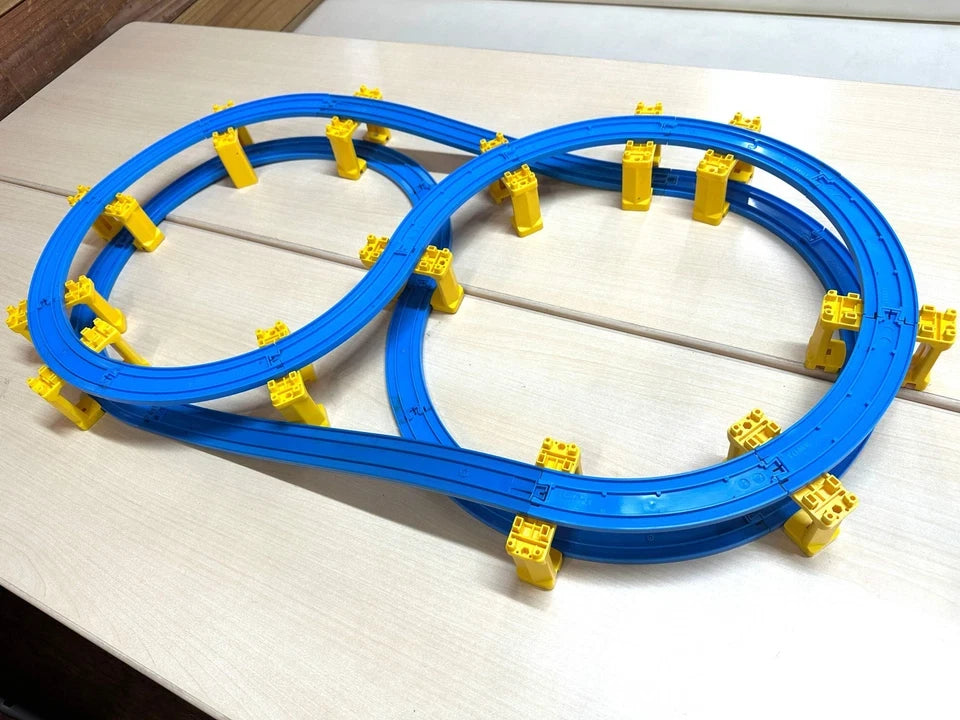 すぐ遊べる！現状品 タカラトミー プラレール レールレイアウト 8の字レールセット 2段タワー TAKARA TOMY 4/6