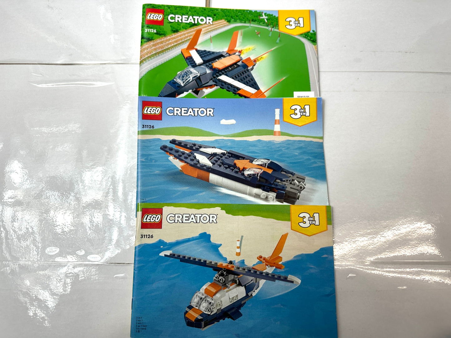現状品 LEGO 31126 レゴ クリエイターシリーズ 超音速ジェット機 ヘリコプター パワーボート12/10