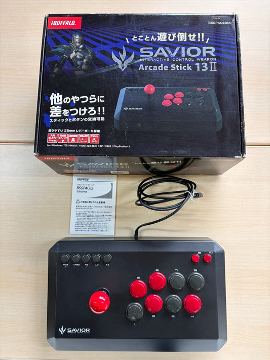 iBUFFALO USBアーケードスティック PC/PS3対応 13ボタン ブラック BSGPAC02BK
