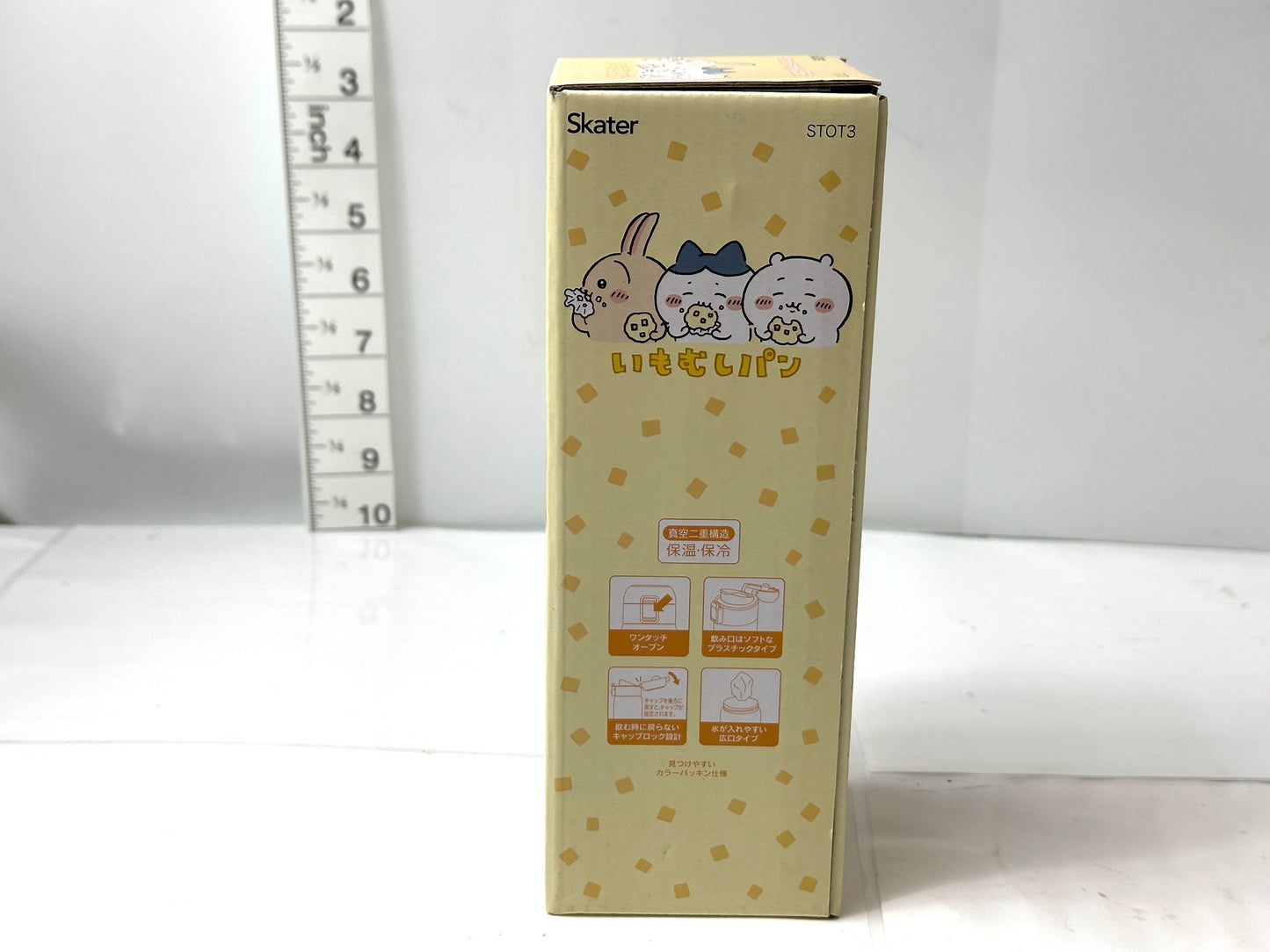 Skater スケーター ちいかわ ステンレスワンタッチボトル (いもむしパン) 350ml 真空二重構造 11/10