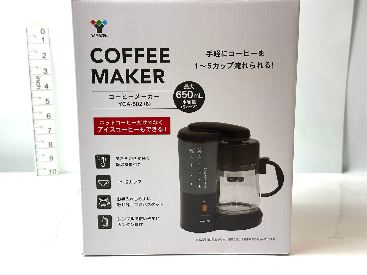 未使用品 YAMAZEN コーヒーメーカー YCA-502(B) ドリップ式  10/31