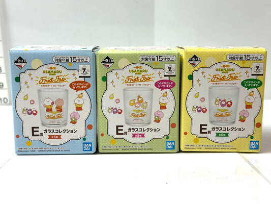 BANDAI 一番くじ うさまる フルーツフェア E賞 ガラスコレクション 3種セット 10/16