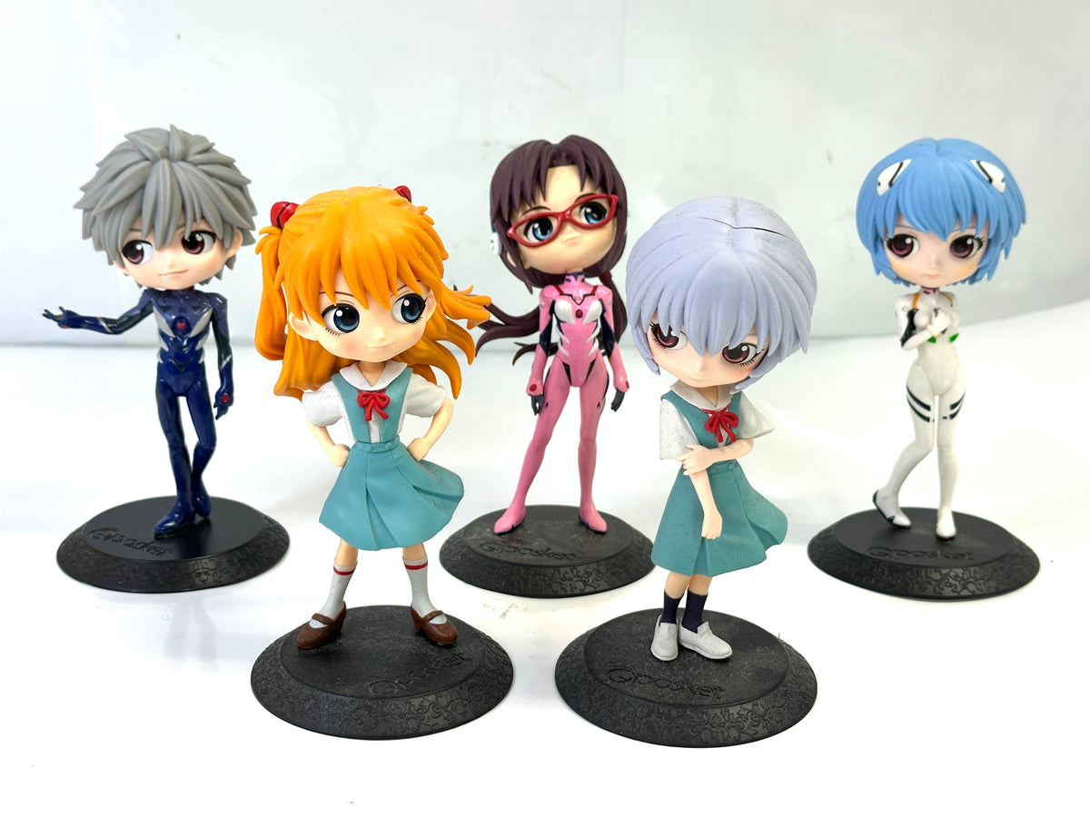 現状品 バンプレスト Q posket エヴァンゲリオン 5個セット 渚カヲル 式波・アスカ・ラングレー 真希波・マリ・イラストリアス 綾波レイ フィギュア 9/14