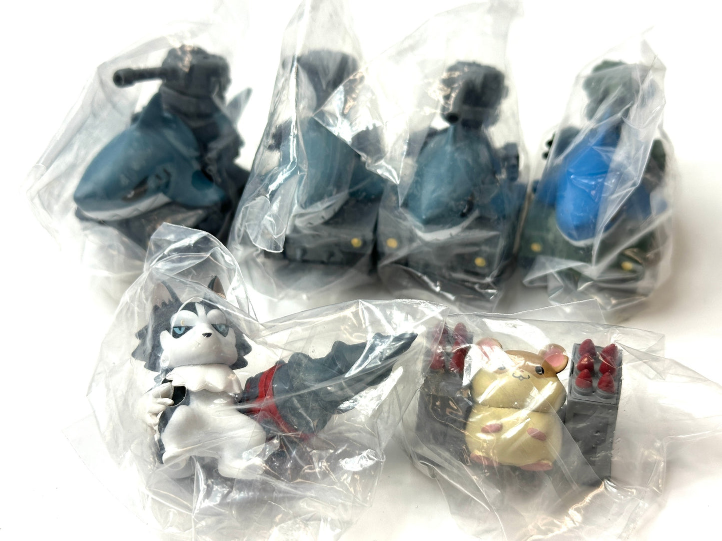 HMA 機動物2 フィギュア 6個 まとめセット タンクシャーク グレー/ブルー ドリルウルフ ハスキー ミサイルポッドハムスター ブラウン 1/29