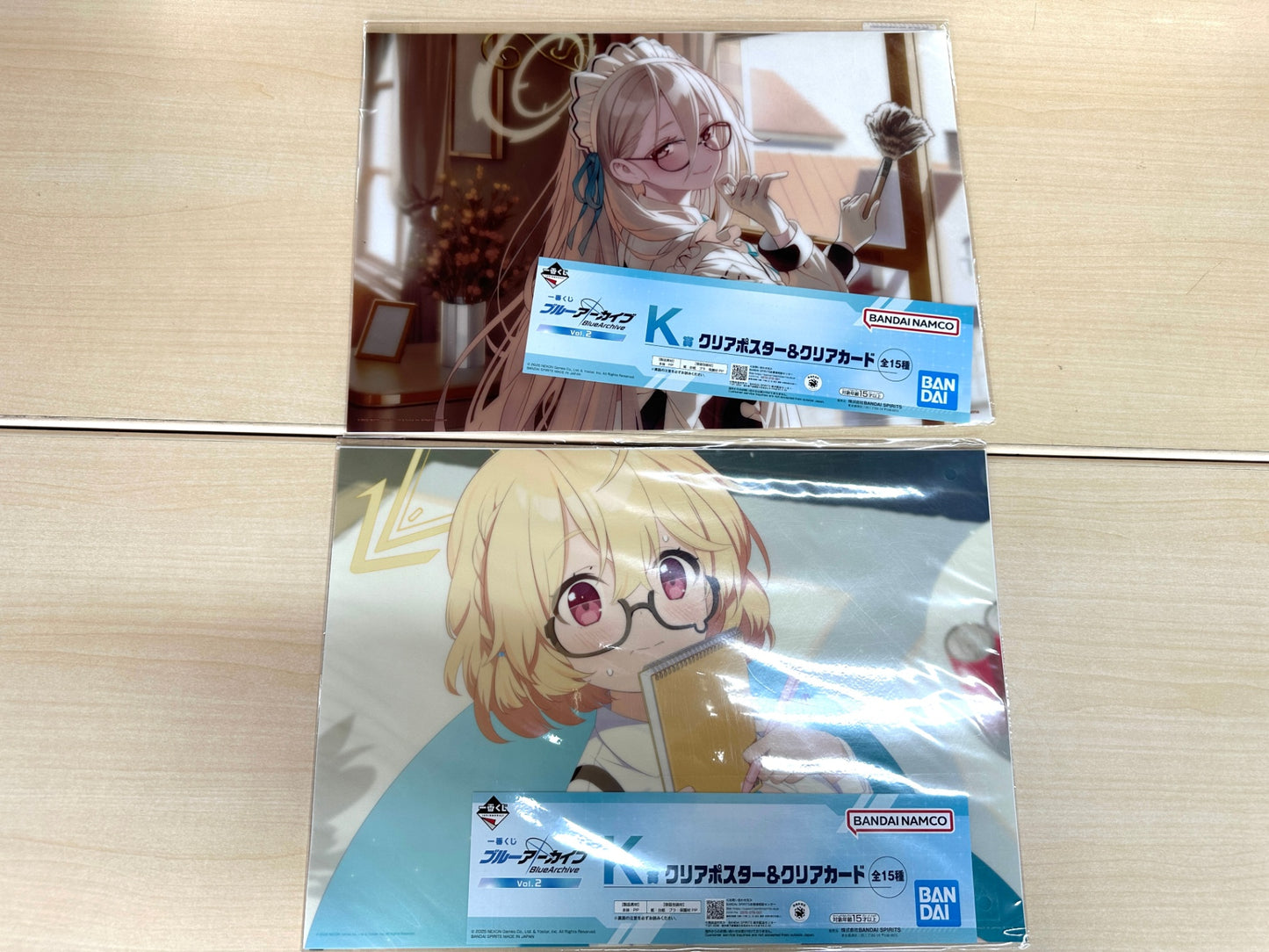 一番くじ ブルーアーカイブ Vol.2 K賞 クリアポスター＆クリアカード 2種セット BANDAI 8/29
