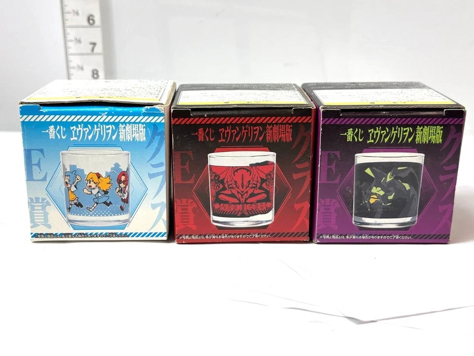 BANPRESTO 開封済み・未使用品 一番くじ エヴァンゲリオン 新劇場版 E賞 グラス 全3種セットバンプレスト 4/2